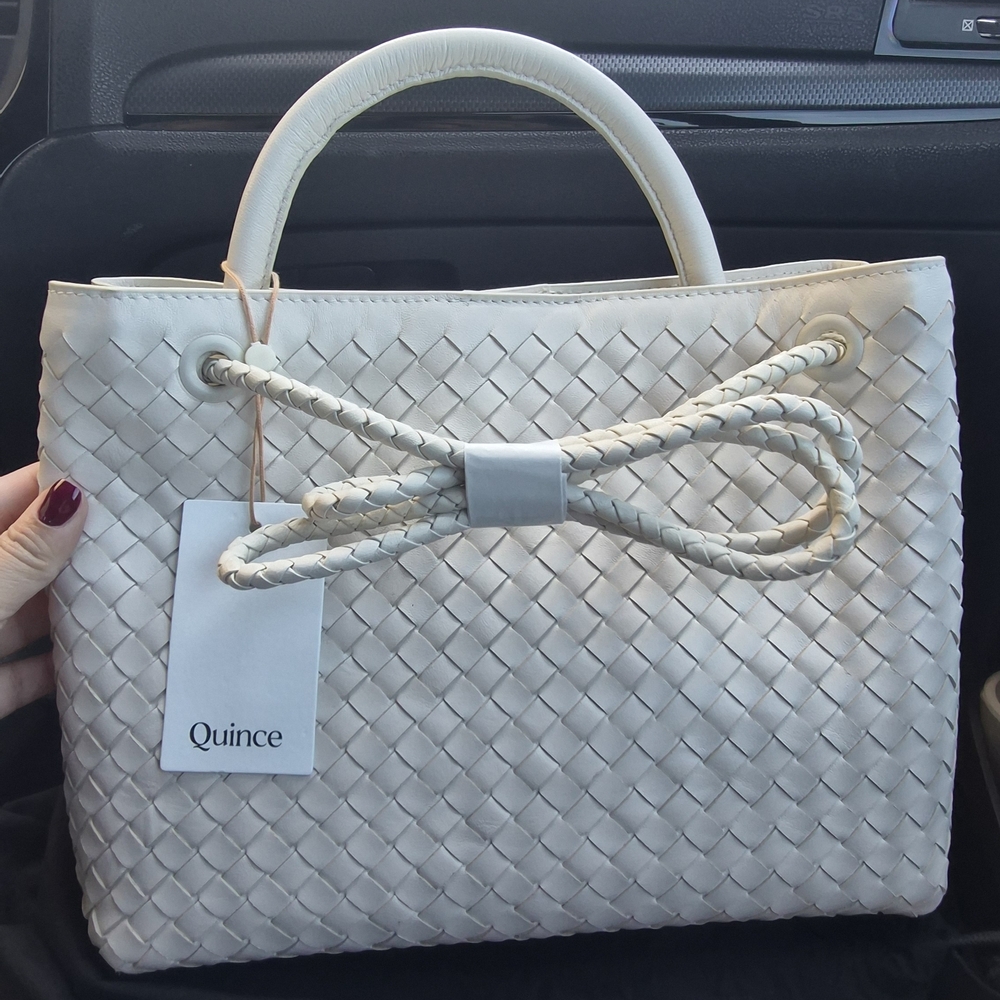 Quince  Cream Woven Tote Large